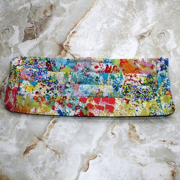 HAND CRAFTED Face Mask Paint Splatter Colorful Cotton - Adult - Pocket Style - Picture 5 of 14